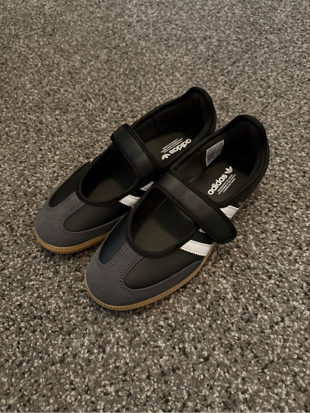 adidas Black, Gray & White Mary Jane Style Athletic Shoes